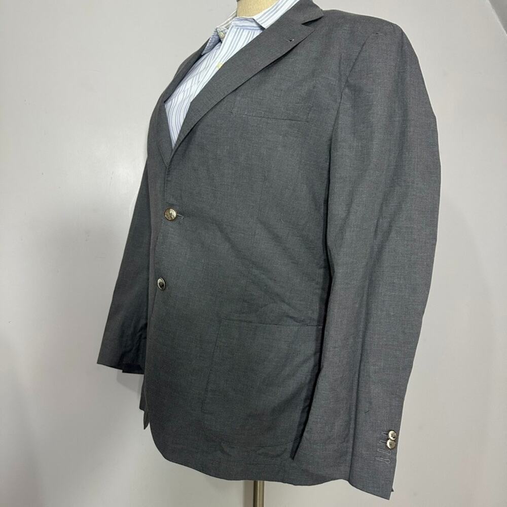 Massimo Dutti Gray Blazer Jacket 2 Button Sz 48 Italian Cotton Career Business - Picture 5 of 9